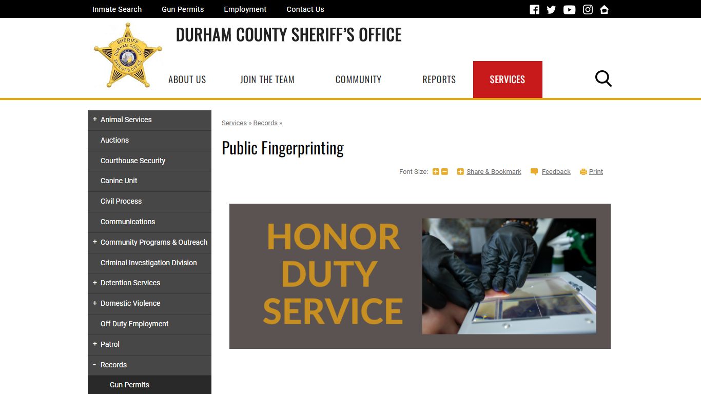 Public Fingerprinting | Durham County Sheriff